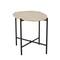 19.75" Beige Marble Accent Table with Black Metal Support